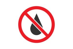 Forbidden sign with liquid drop glyph icon Tips Merawat Warna Aluminium