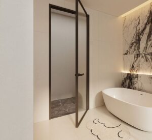 Contemporary Glass Swing Door Perfect for Minimalist Bathroom D eacute Cor