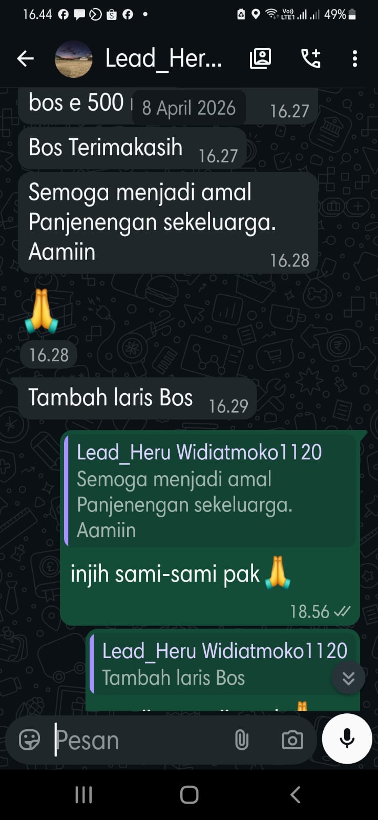 Testimoni pak Heru Musolah